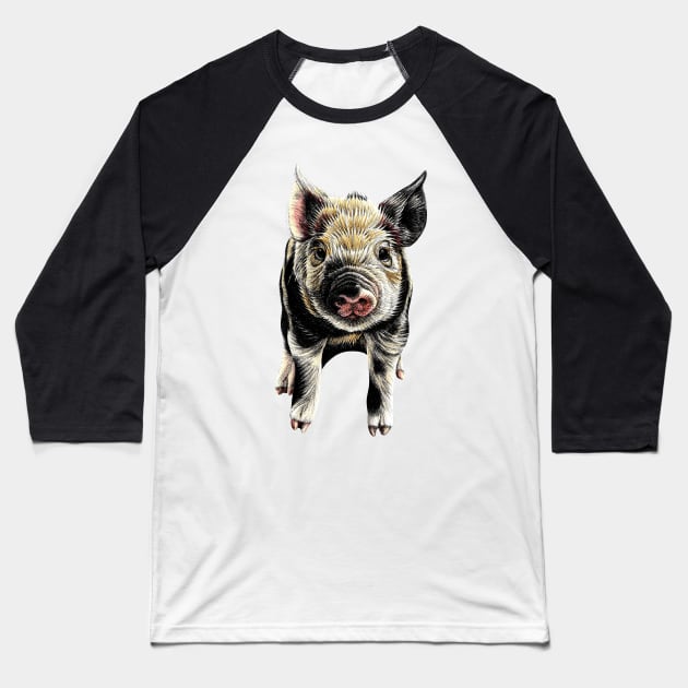 Piglet illustration Baseball T-Shirt by lorendowding